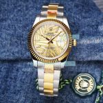 Replica Rolex Datejust Golden Palms Dial Oyster Bracelet 41MM Watch